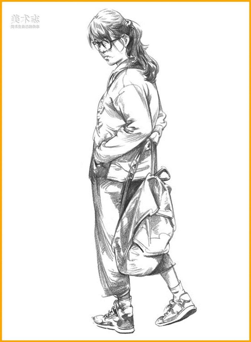 黑白灰!速写的生命!,黑白灰,重色,节奏,调子,线描,裤子,颜色,形体,分数,人物