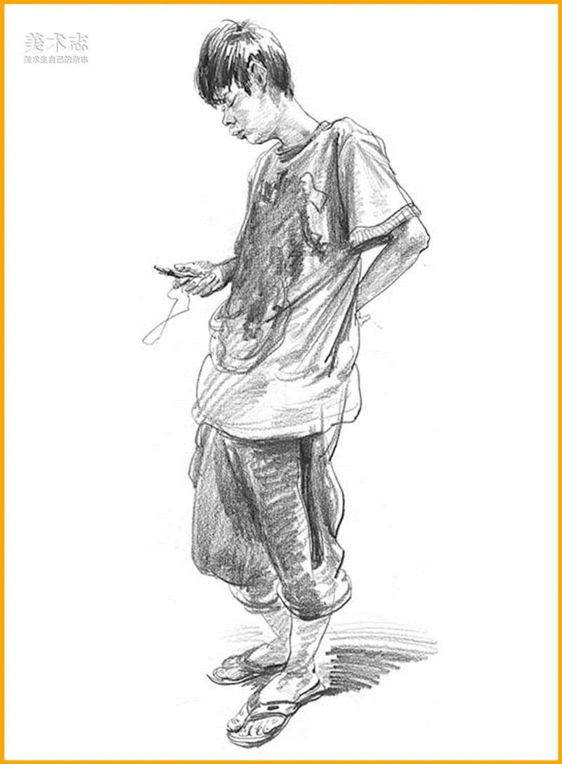 黑白灰!速写的生命!,黑白灰,重色,节奏,调子,线描,裤子,颜色,形体,分数,人物