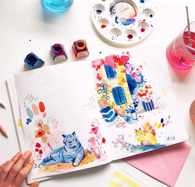 水彩的颜色真的美!,水彩,颜色,彩头,关键,陈建龙,彩铅,人物,日本,罐子,Leigh