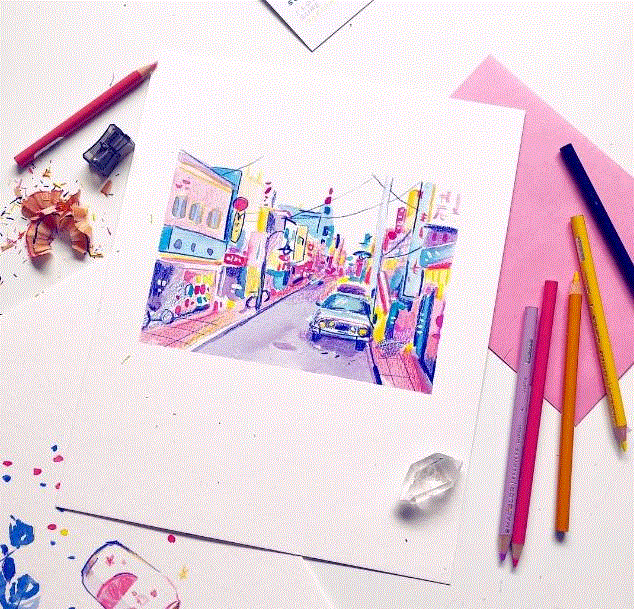 水彩的颜色真的美!,水彩,颜色,彩头,关键,陈建龙,彩铅,人物,日本,罐子,Leigh