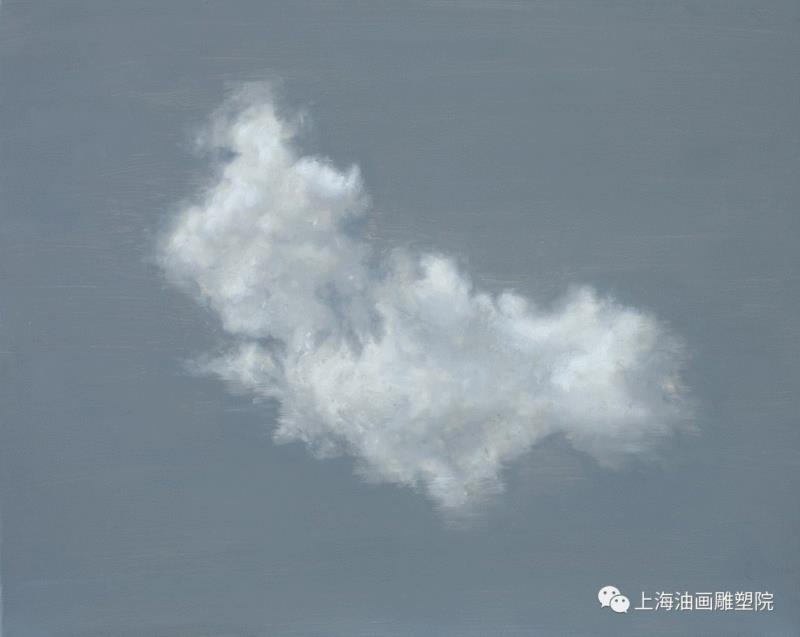 《一朵云-10》&nbsp;布面油画&nbsp;40×40cm 2018,【上海油雕院 l 展览】“2018上海油画雕塑院年度展”参展艺术家——鲁丹,上海油画雕塑院,鲁丹,年度展,油画,具象,绘画,上海油画雕塑院美术馆,课题,云开,上方