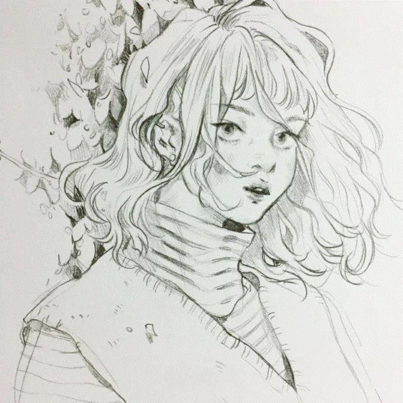 Leslie Hung线稿 ????,Leslie,Hung,线稿,上方,插画师,味道,人物,小编