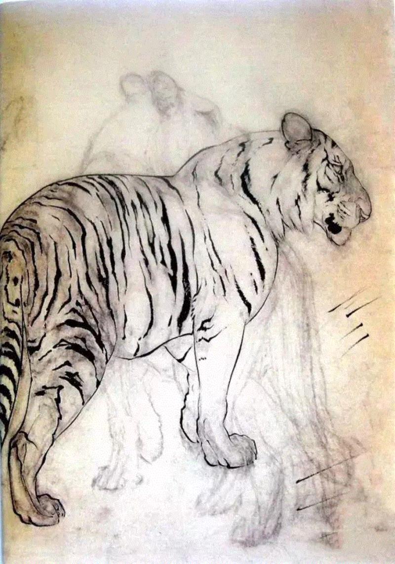 中国国画大师创作手稿,太震撼了!,手稿,国画,黄胄,李可染,齐白石,徐悲鸿,吴冠中,张大千,中央美术学院,山水画