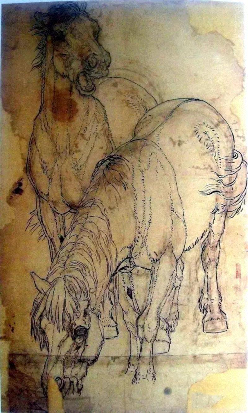 中国国画大师创作手稿,太震撼了!,手稿,国画,黄胄,李可染,齐白石,徐悲鸿,吴冠中,张大千,中央美术学院,山水画