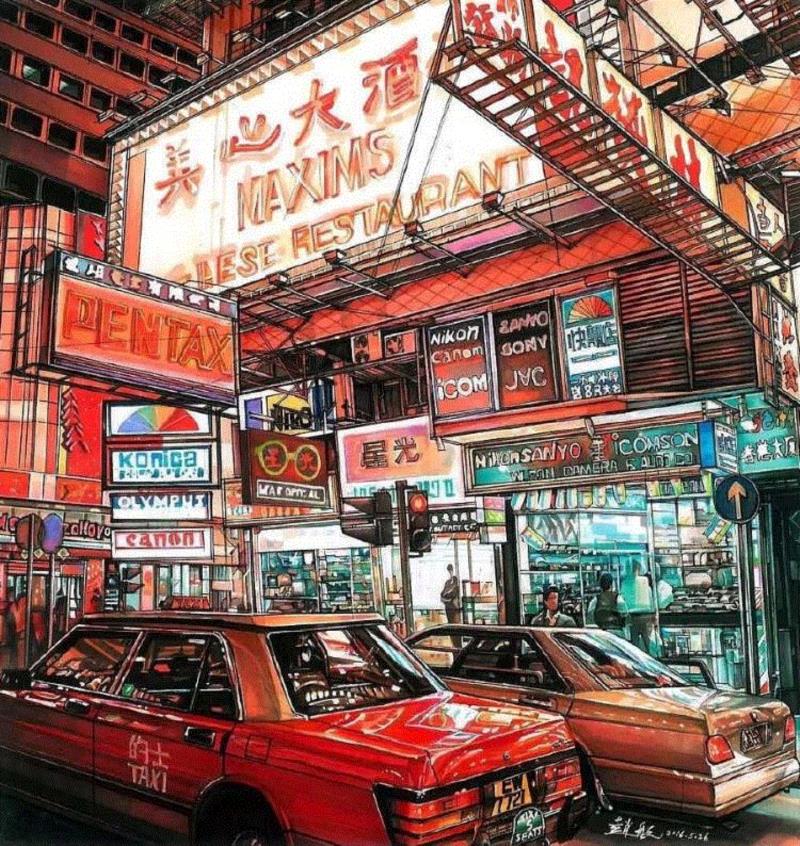 马克笔 | 他把绚烂的城市表现得淋漓尽致！,马克笔,罐子,彩铅,陈建龙,日本,插画师,彩头,人物,重庆,关键