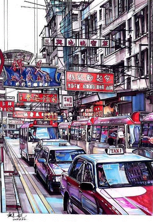 马克笔 | 他把绚烂的城市表现得淋漓尽致！,马克笔,罐子,彩铅,陈建龙,日本,插画师,彩头,人物,重庆,关键