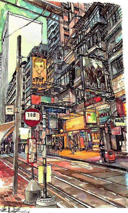 马克笔 | 他把绚烂的城市表现得淋漓尽致！,马克笔,罐子,彩铅,陈建龙,日本,插画师,彩头,人物,重庆,关键