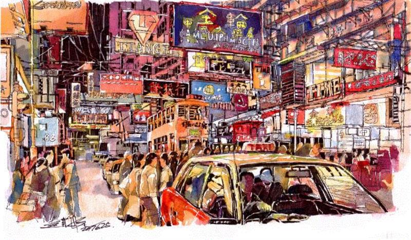 马克笔 | 他把绚烂的城市表现得淋漓尽致！,马克笔,罐子,彩铅,陈建龙,日本,插画师,彩头,人物,重庆,关键