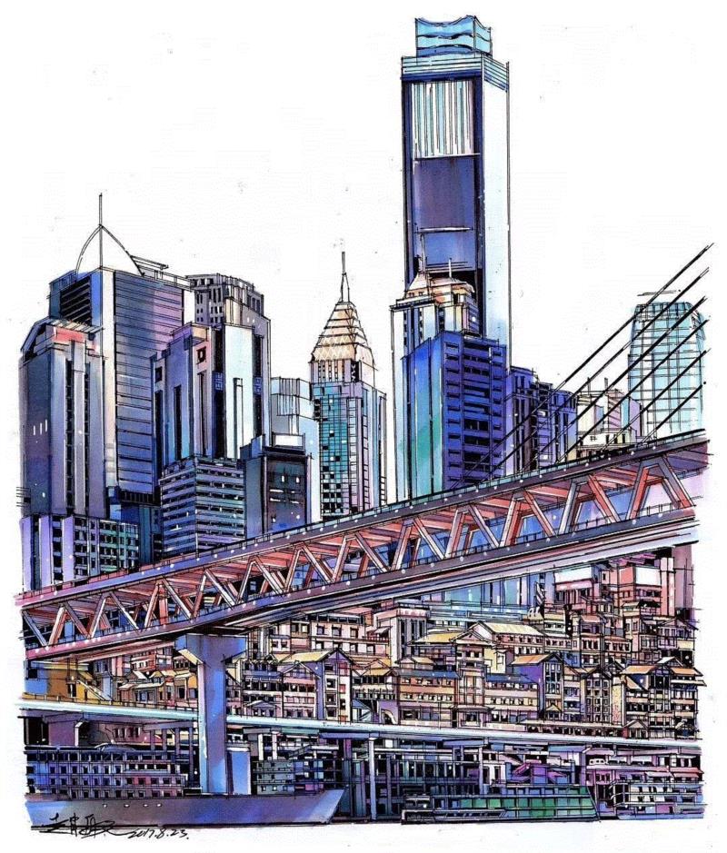 马克笔 | 他把绚烂的城市表现得淋漓尽致！,马克笔,罐子,彩铅,陈建龙,日本,插画师,彩头,人物,重庆,关键