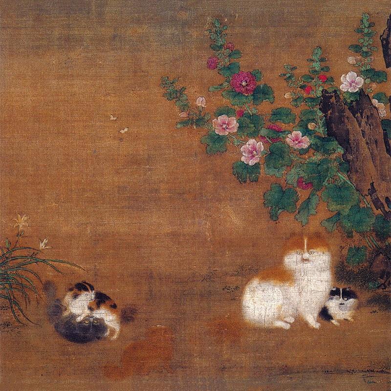 毛益 《蜀葵戏猫图》,现藏于日本奈良大和文化馆,明轩2019年春拍|「一间屋」|精品预览| 第二辑,明轩,第二辑,钤印,书画,吴大澂,书法,大图,吴湖帆,吴昌硕,简介