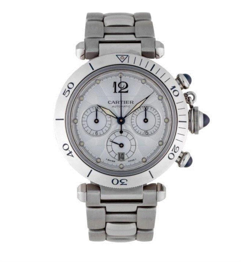 Pasha 2113型号精钢计时炼带腕表备日期显示,年份约2000,一万瑞士法郎以下就可拥有的时尚腕表,以下,腕表,瑞士法郎,时尚,型号,年份,日期,劳力士,黄金,精钢