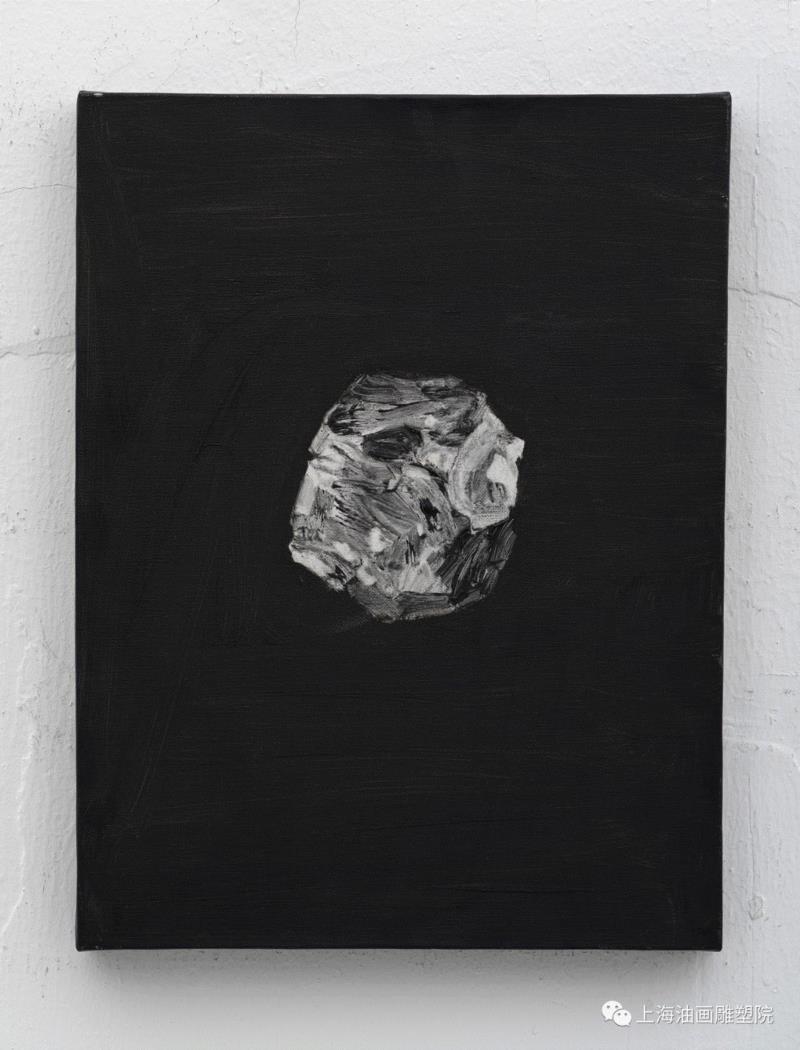 《陨石8》 布面油画 40×30cm 2018,【上海油雕院 l 展览】“2018上海油画雕塑院年度展”参展艺术家——石至莹,年度展,石至莹,上海油画雕塑院,油画,石头,陨石,绘画性,白石,邀请展,上海油画雕塑院美术馆