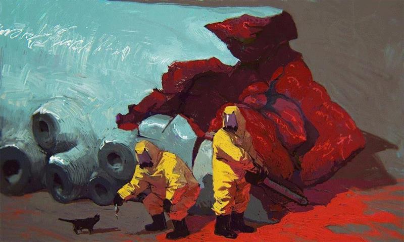 hey kitty kitty,绘画丨俄罗斯概念艺术家绝妙怪诞的艺术作品,俄罗斯,绘画,Korolev,画中,鸟人,卫荣,另一个人,政治,上方,简介