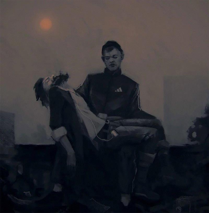 Pieta,绘画丨俄罗斯概念艺术家绝妙怪诞的艺术作品,俄罗斯,绘画,Korolev,画中,鸟人,卫荣,另一个人,政治,上方,简介