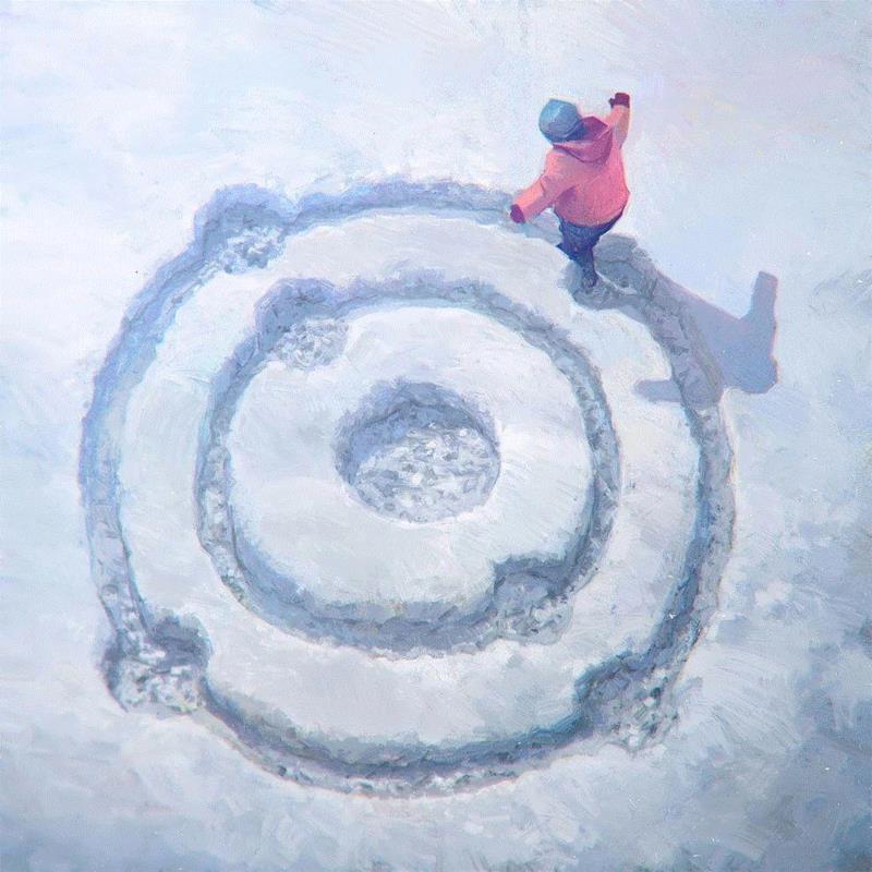 the yard (triptych) updated,绘画丨俄罗斯概念艺术家绝妙怪诞的艺术作品,俄罗斯,绘画,Korolev,画中,鸟人,卫荣,另一个人,政治,上方,简介