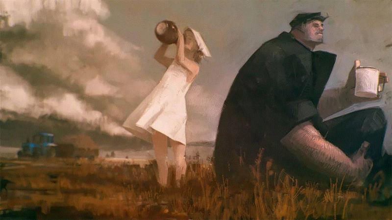 break,绘画丨俄罗斯概念艺术家绝妙怪诞的艺术作品,俄罗斯,绘画,Korolev,画中,鸟人,卫荣,另一个人,政治,上方,简介