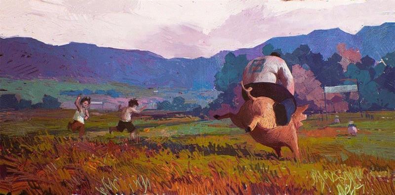 GO, PAPA, GO!,绘画丨俄罗斯概念艺术家绝妙怪诞的艺术作品,俄罗斯,绘画,Korolev,画中,鸟人,卫荣,另一个人,政治,上方,简介