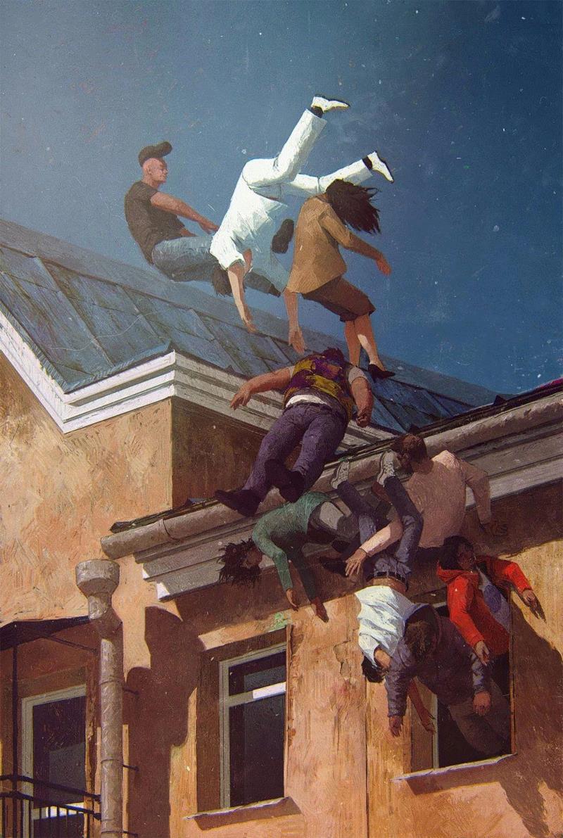 a mass,绘画丨俄罗斯概念艺术家绝妙怪诞的艺术作品,俄罗斯,绘画,Korolev,画中,鸟人,卫荣,另一个人,政治,上方,简介