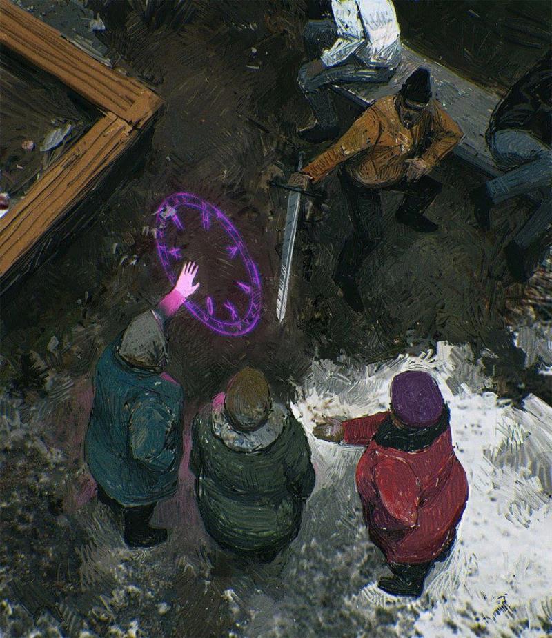 casting a curse,绘画丨俄罗斯概念艺术家绝妙怪诞的艺术作品,俄罗斯,绘画,Korolev,画中,鸟人,卫荣,另一个人,政治,上方,简介