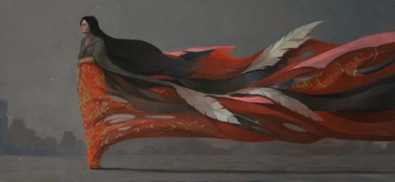 Feather,绘画丨俄罗斯概念艺术家绝妙怪诞的艺术作品,俄罗斯,绘画,Korolev,画中,鸟人,卫荣,另一个人,政治,上方,简介