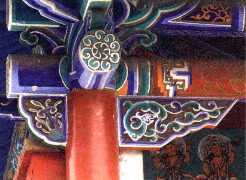 通雀替也可以做得一头长一头短,图为长短通雀替,雀替识别指南,雀替,指南,牌楼,云墩,建筑,梁思成,古建筑,示意图,牌坊,两侧