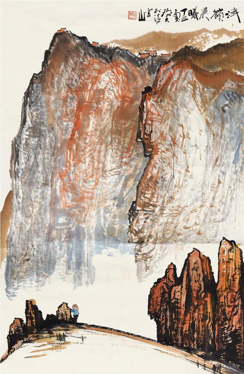 李琼久 涐嶺晨曦,【驰翰迎春】即颜真卿日本大展后，回归传统是世界文化的大趋势。,日本,驰翰迎春,大趋势,颜真卿,艺术品,2019迎春,杜显清,驰翰,设色纸本,萧建初