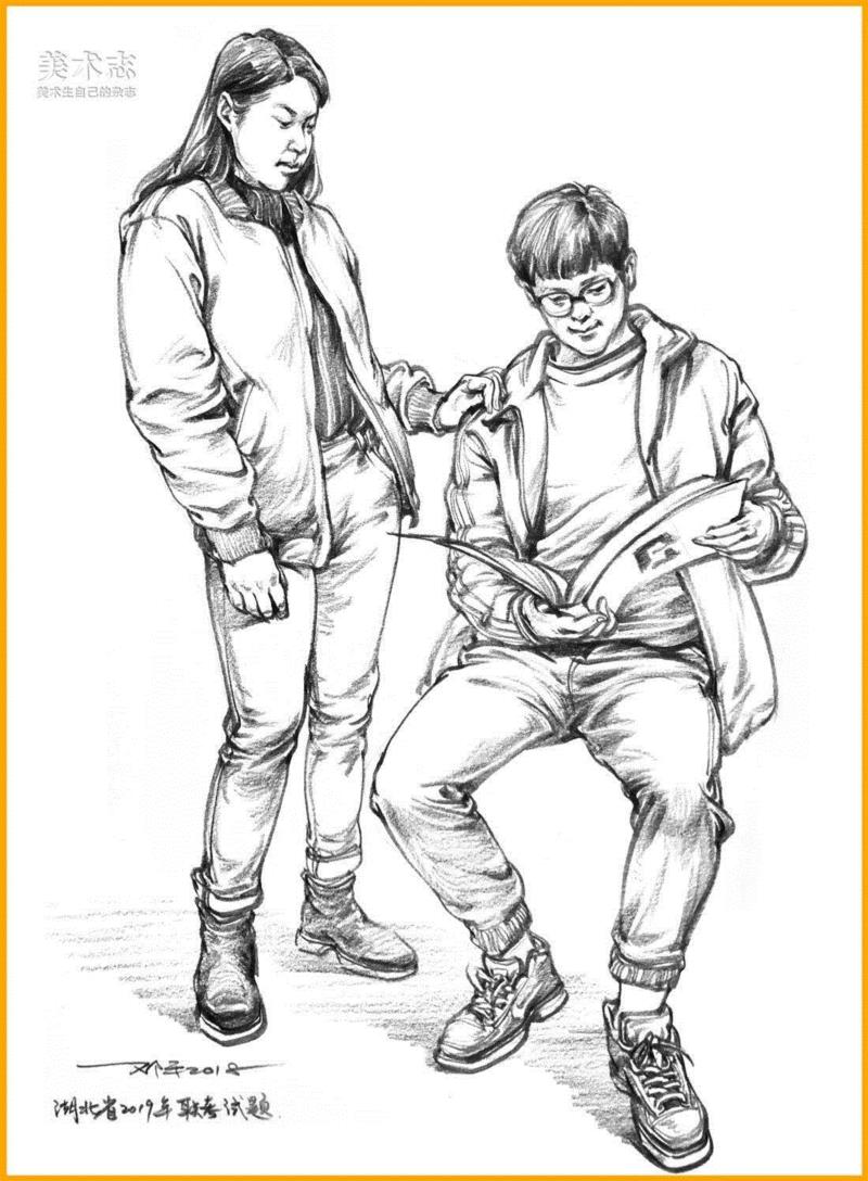 （上图为湖北省美术联考题）,19年全国联考速写考题示范，一次看个过瘾！,考题,上图,邓老师,动态,小志,人物,省份,形体,平时,知识点
