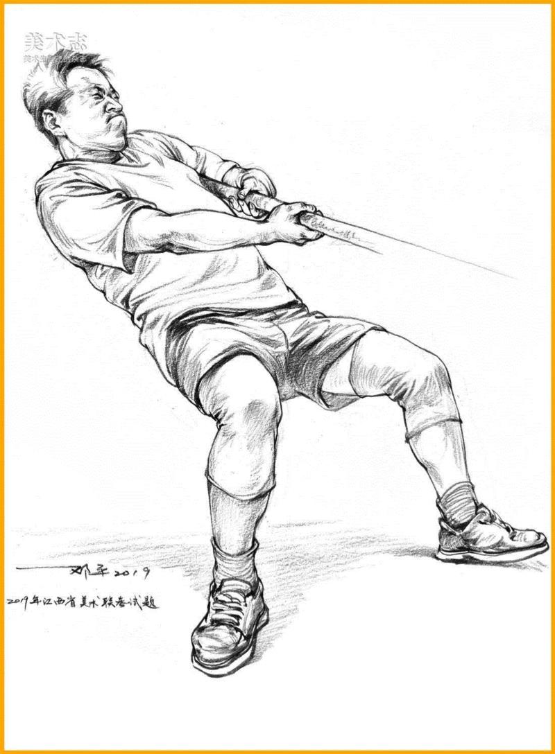 （上图为江西省美术联考题）,19年全国联考速写考题示范，一次看个过瘾！,考题,上图,邓老师,动态,小志,人物,省份,形体,平时,知识点