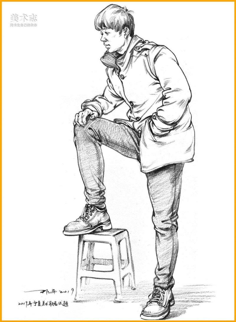 （上图为宁夏美术联考题）,19年全国联考速写考题示范，一次看个过瘾！,考题,上图,邓老师,动态,小志,人物,省份,形体,平时,知识点