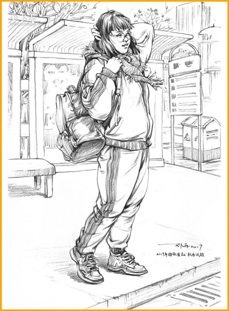 （上图为海南美术联考题）,19年全国联考速写考题示范，一次看个过瘾！,考题,上图,邓老师,动态,小志,人物,省份,形体,平时,知识点