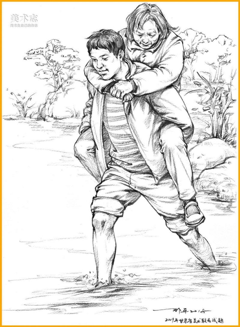 （上图为甘肃省美术联考题）,19年全国联考速写考题示范，一次看个过瘾！,考题,上图,邓老师,动态,小志,人物,省份,形体,平时,知识点