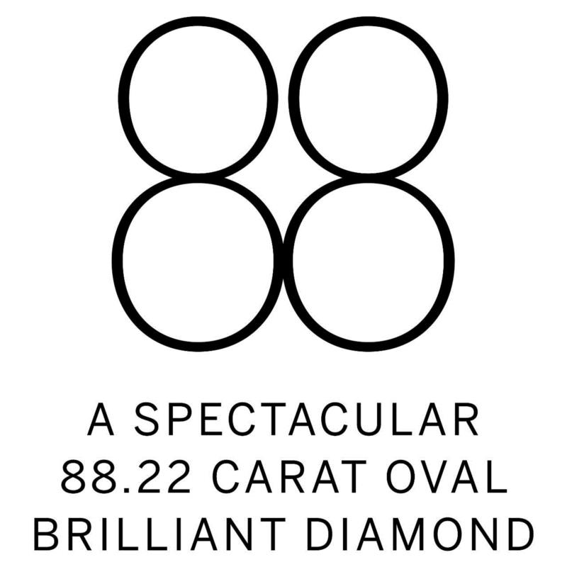 【领衔春拍的幸运数字】88.22卡拉之天然奇珍,奇珍,钻石,椭圆形,蘇富比,Type,IIa,原石,巨钻,世上,白钻