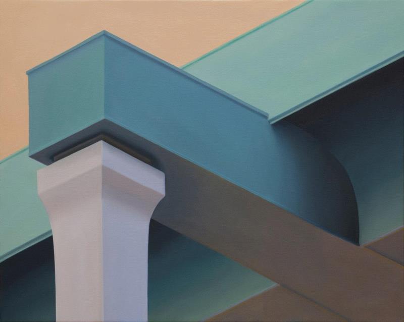 ▲无题(桥梁支柱),布面油画,80 x 100 cm,2019年,展览预告 | “背后的故事——Ingo?Baumgarten个展”将于本周五开幕,Ingo,背后,Baumgarten个展,油画,Baumgarten,手稿,合美术馆,创意天地,美术馆,门式起重机