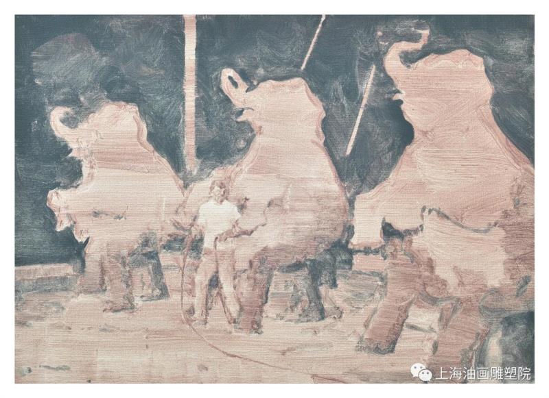 《驯_43》 布面油画 66×92cm 2018,【上海油雕院 l 展览】“2018上海油画雕塑院年度展”参展艺术家——李淜,年度展,李淜,上海油画雕塑院,油画,上海油画雕塑院美术馆,刘海粟美术馆,具象,感情,理论,隐喻性