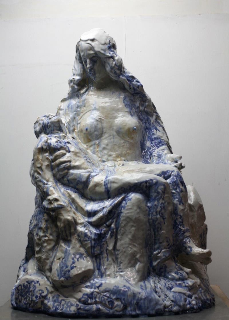 退潮 &nbsp;32x24x24英寸 &nbsp;高温陶 2014年,基本人性作为起点：张万新的艺术逻辑,张万新,高温,雕塑,陶瓷,华氏,旧金山,釉彩,秩序,材料,鲁迅美术学院