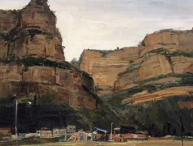 张铁拓 太行人家 60 x 80cm 布面油彩,2019陕西风景静物油画邀请展 | 艺术家书 · 第Ⅲ期,油画,陕西,静物,邀请展,西安美术馆,油彩,绘画,西安,美术馆,王小永