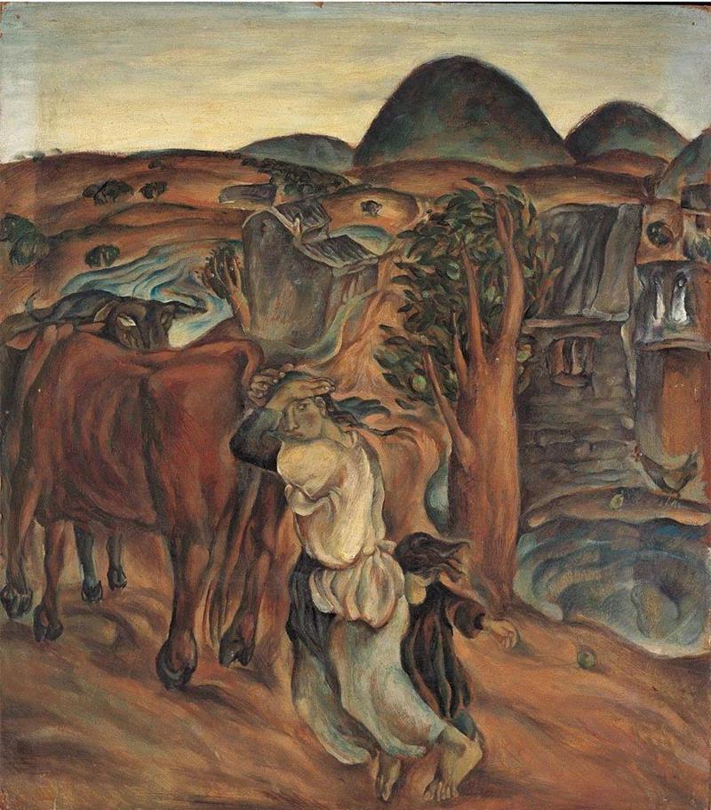 叶永青 《阵风》 布面油画 110x82cm 1983,亚洲艺术家 | 叶永青受邀参展“与时代同行 - 四川油画邀请展”,叶永青,油画,四川,邀请展,亚洲,亚洲艺术中心,地域,成都,新加坡,罗中立