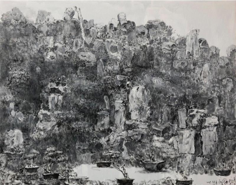 周春芽 《大假山》 布面油画 200x250cm 2018,亚洲艺术家 | 叶永青受邀参展“与时代同行 - 四川油画邀请展”,叶永青,油画,四川,邀请展,亚洲,亚洲艺术中心,地域,成都,新加坡,罗中立