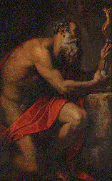阿戈斯蒂诺·卡拉齐《St. Jerome》，约1600年,@RT U | 裸女和裸男，哪个更好看？究竟是谁的情欲在作祟？,裸女,裸男,情欲,男性,美术馆,女性,裸体画,体制,时尚,美的