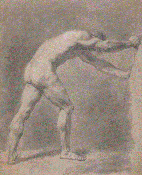 约翰·康斯特勃《Male Nude》，1808年,@RT U | 裸女和裸男，哪个更好看？究竟是谁的情欲在作祟？,裸女,裸男,情欲,男性,美术馆,女性,裸体画,体制,时尚,美的