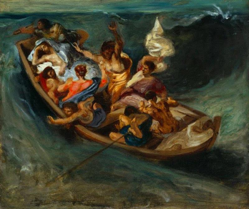 欧仁·德拉克罗《Christ on the Sea of Galilee》，1841年,@RT U | 裸女和裸男，哪个更好看？究竟是谁的情欲在作祟？,裸女,裸男,情欲,男性,美术馆,女性,裸体画,体制,时尚,美的