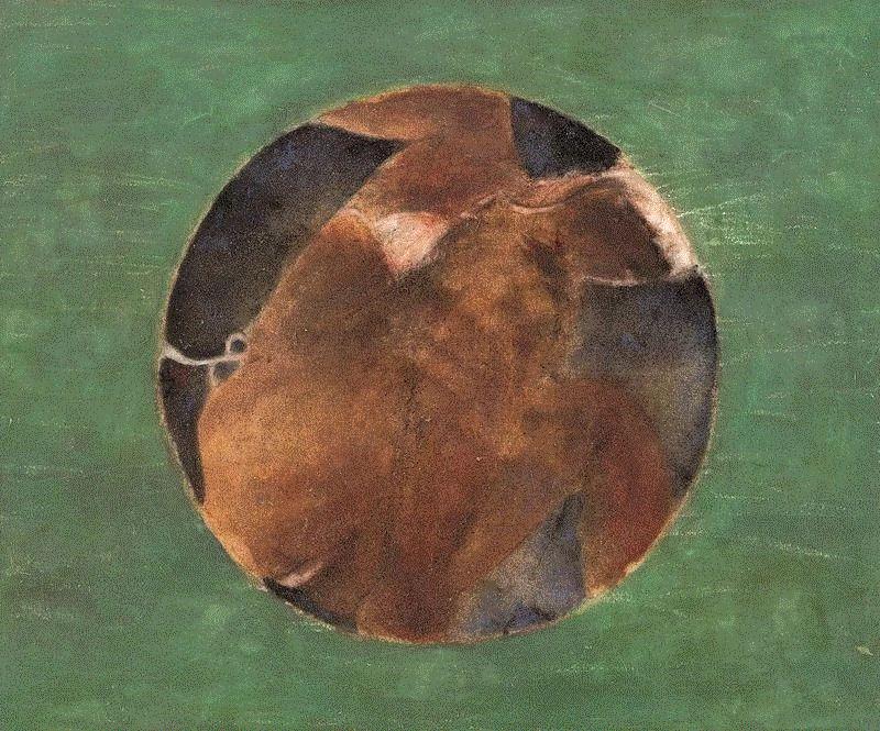 佘松  泛金属光泽的地板  纸本水墨设色  50×50cm 