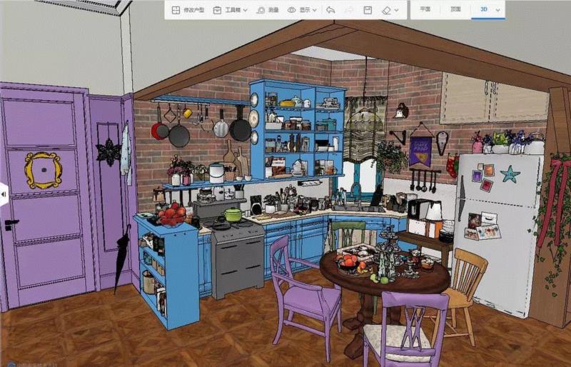 我自己动手做出了《老友记》里的公寓!,老友记,公寓,厨房,客厅,莫妮卡,颜色,楼主,豆瓣,效果图,剧照