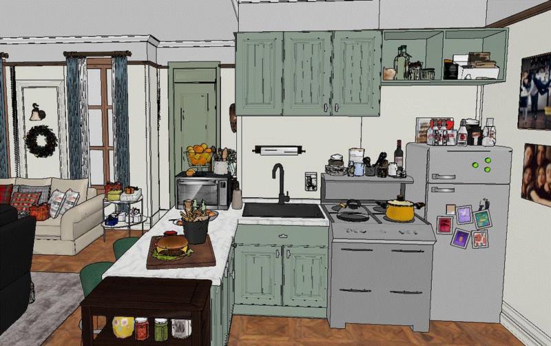 我自己动手做出了《老友记》里的公寓!,老友记,公寓,厨房,客厅,莫妮卡,颜色,楼主,豆瓣,效果图,剧照