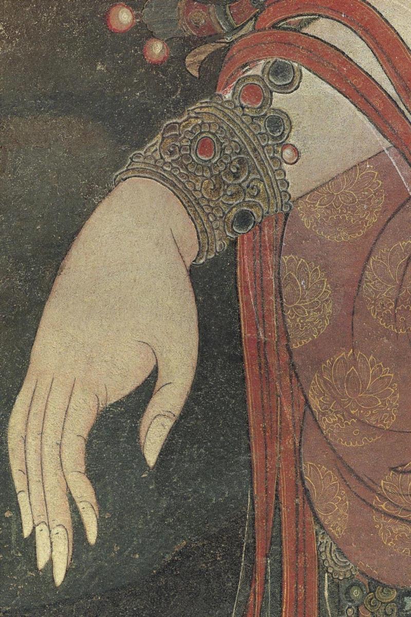 法海寺水月观音高清下载,法海寺,观音,水月观音,壁画,鹦鹉,韦陀,观音菩萨,佛教,佛像,背后