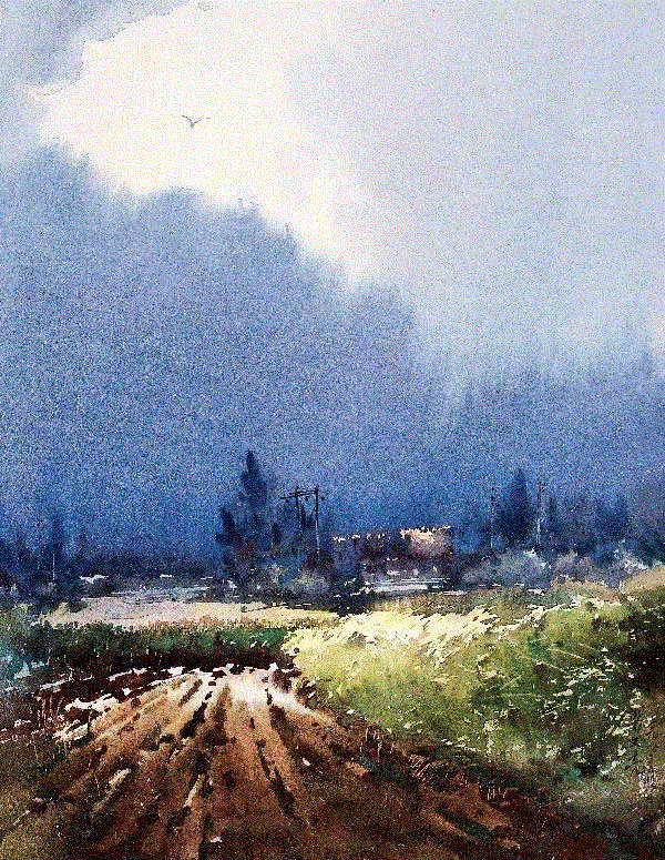 梁文亮 雨后 1983 49x37cm&nbsp;,中国百年水彩精品,水彩,静物,人体,雨后,香港,晨光,西湖,梁文亮,范保文,初春