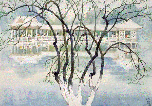 初春 袁振藻 51x73cm&nbsp;,中国百年水彩精品,水彩,静物,人体,雨后,香港,晨光,西湖,梁文亮,范保文,初春