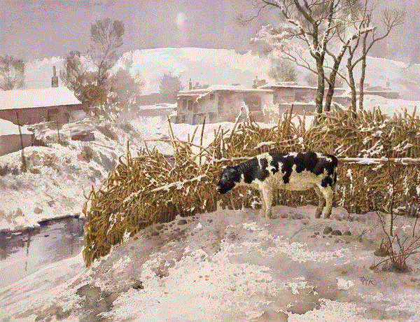 雪村 董喜春 50x65cm&nbsp;,中国百年水彩精品,水彩,静物,人体,雨后,香港,晨光,西湖,梁文亮,范保文,初春