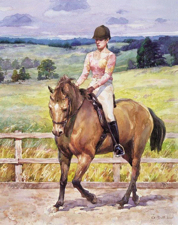 漫步 白崇录 53x42cm&nbsp;,中国百年水彩精品,水彩,静物,人体,雨后,香港,晨光,西湖,梁文亮,范保文,初春
