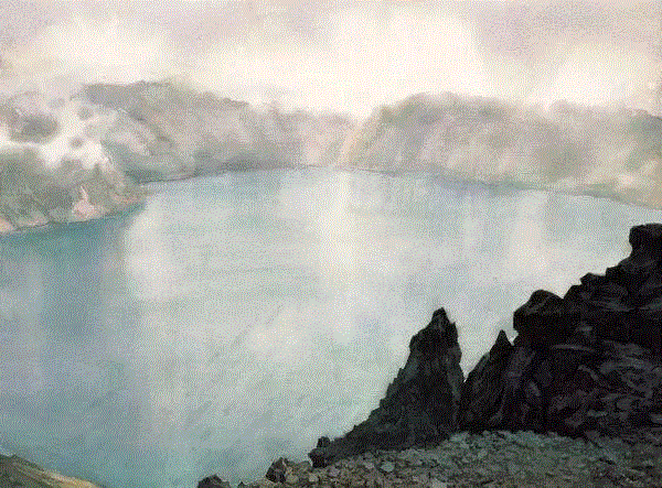 天池 陈曦光 54x74cm&nbsp;,中国百年水彩精品,水彩,静物,人体,雨后,香港,晨光,西湖,梁文亮,范保文,初春
